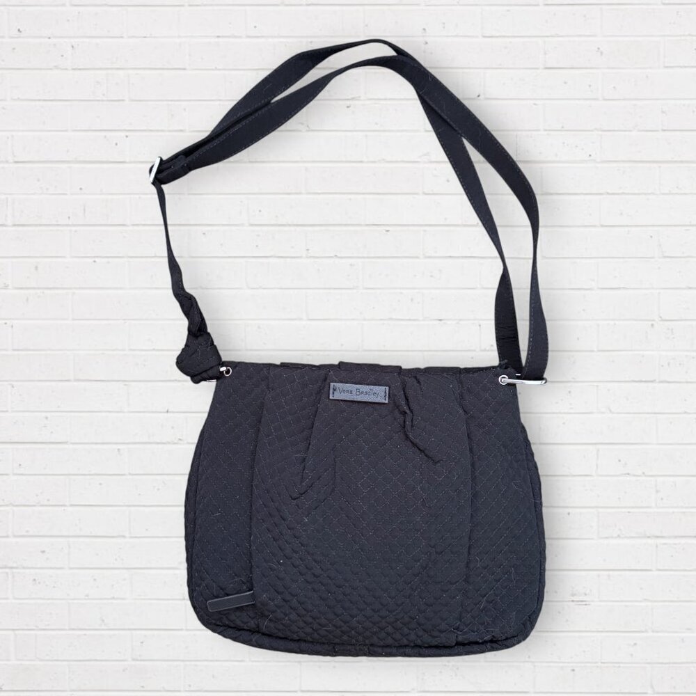 VERA BRADLEY Black Quilted Hadley On the Go Crossbody Purse Bag Tote